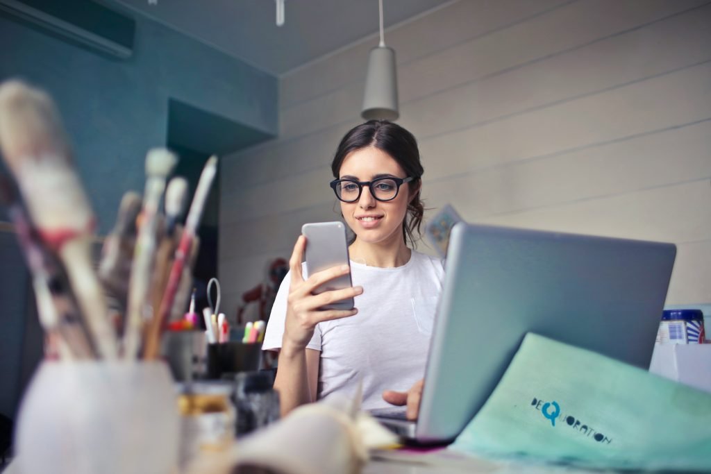 Person looking on phone